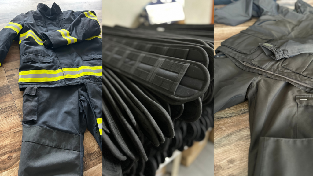strój strażacki, pasy bojowe, komplet wodoodporny